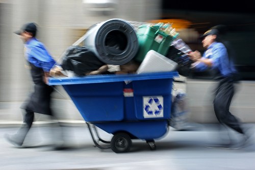 Office furniture being removed by clearance service